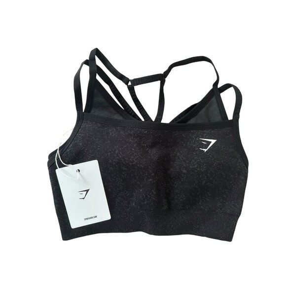 G252 GYMSHARK Adapt Fleck Seamless Sports Bra MINERAL/BLACK Womens Size XS New - Picture 1 of 15